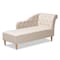 Baxton Studio Emeline Beige Upholstered Oak Finished Chaise Lounge 157-9699 - alternate 1
